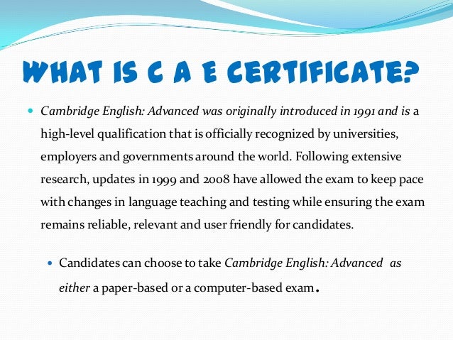 CAE Online Test