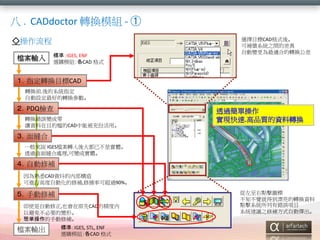  CADdoctor DQģM - 

nݔ

˜ʣIGES, ENF
xُģMCAD ʽ

xĿCADʽᡣ
aϵy֮gĲ
Ԅ׃mϵDQ

ָDQĿCAD
DQǰ.ϵyָ
ԄOõDQ

PDQz
DQe`׃
׌YĿęnCADܱݻá

͸^β
F.Ʒ|YDQ

p
һf IGESnDѲǌw
͸^p̎,׃Ɍw

Ԅa
ϤCADYҵăȲ
Mи߶Ԅӻa,޲ʿɳ^90%

քa
ʹԄ,ҲԭCADľȃ
ԱⲻҪ׃Ρ
gքa

nݔ

˜ʣIGES, STL, ENF
xُģMCAD ʽ

cD
֪X͵õƯDQY
cϵye`Ŀ
ϵyh֮aʽԄӏ

 