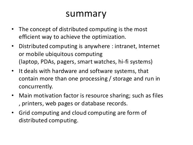 Distributed computing resume