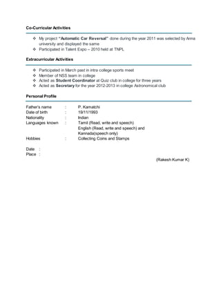 Rakesh Kumar Resume | DOCX