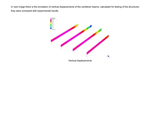 In next image there is the simulation of vertical displacements of the cantilever beams, calculated for testing of the str...