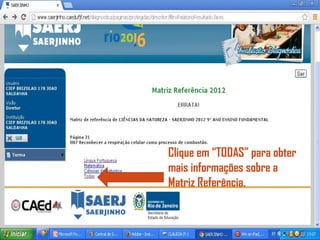 Clique em “TODAS” para obter
mais informações sobre a
Matriz Referência.
 
