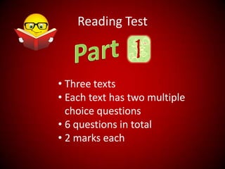 Reading Test PartThree texts