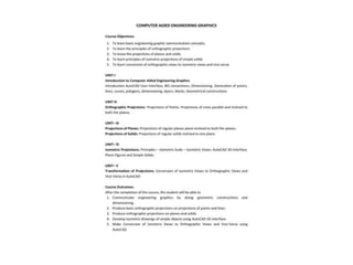 COMPUTER AIDED ENGINEERING GRAPHICS notes