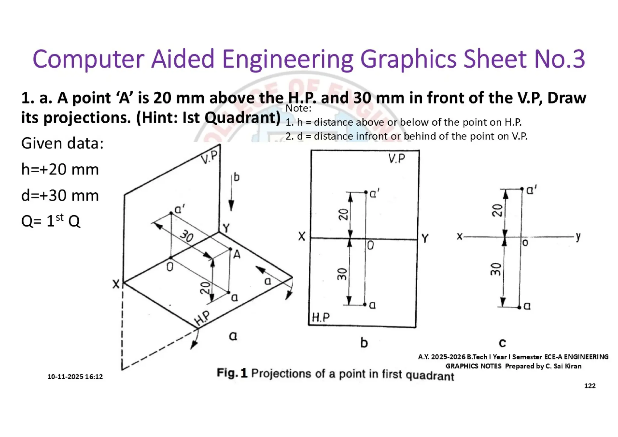 Computer Aided Engineering Graphics Notes till Mid-I Syllabus