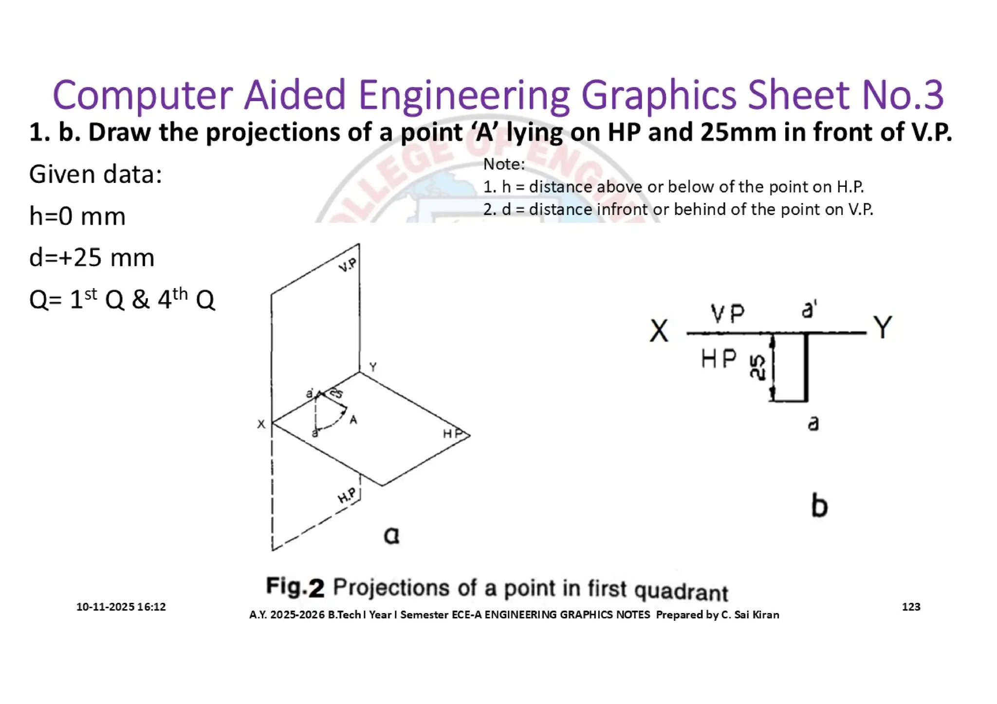 Computer Aided Engineering Graphics Notes till Mid-I Syllabus