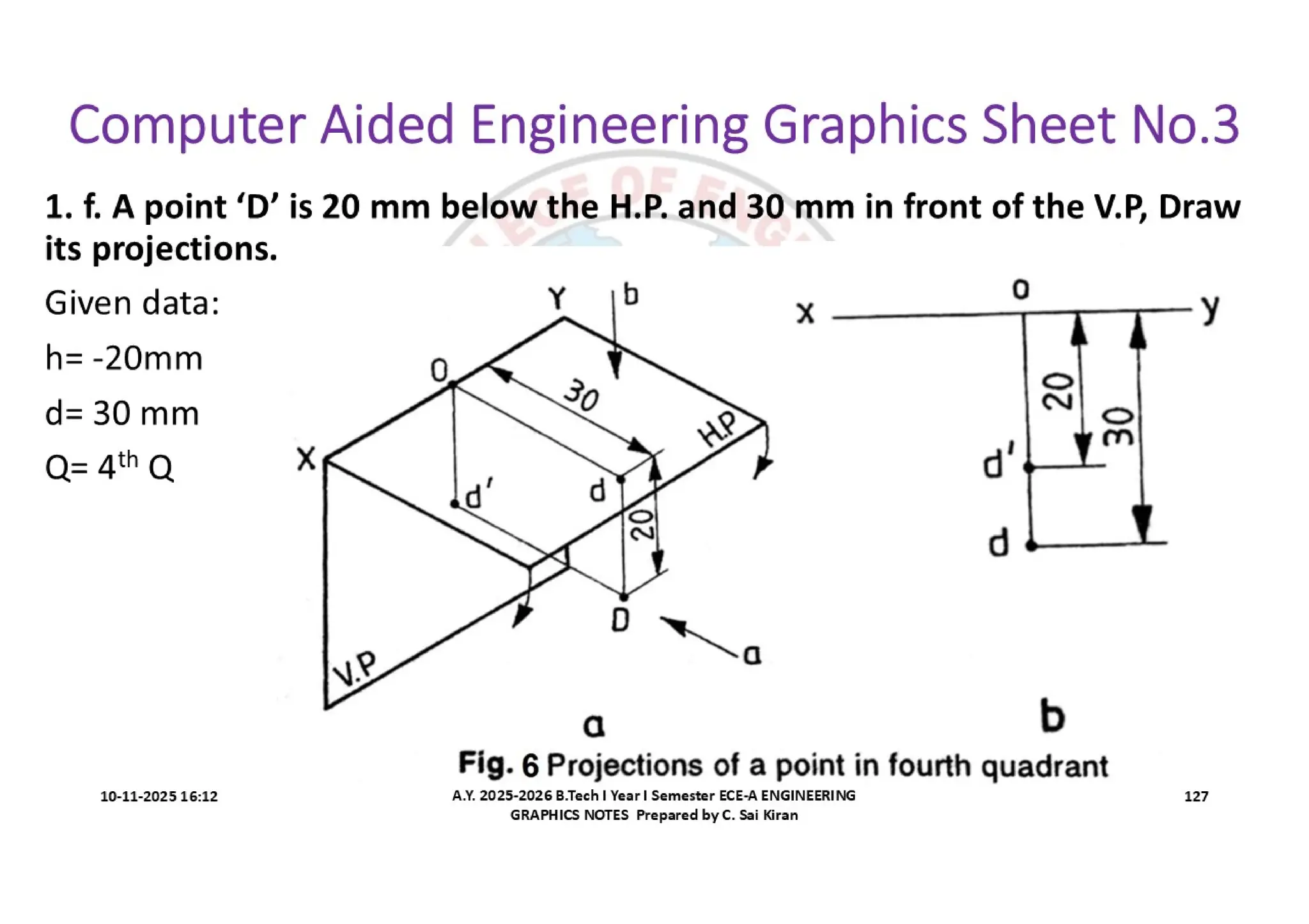 Computer Aided Engineering Graphics Notes till Mid-I Syllabus