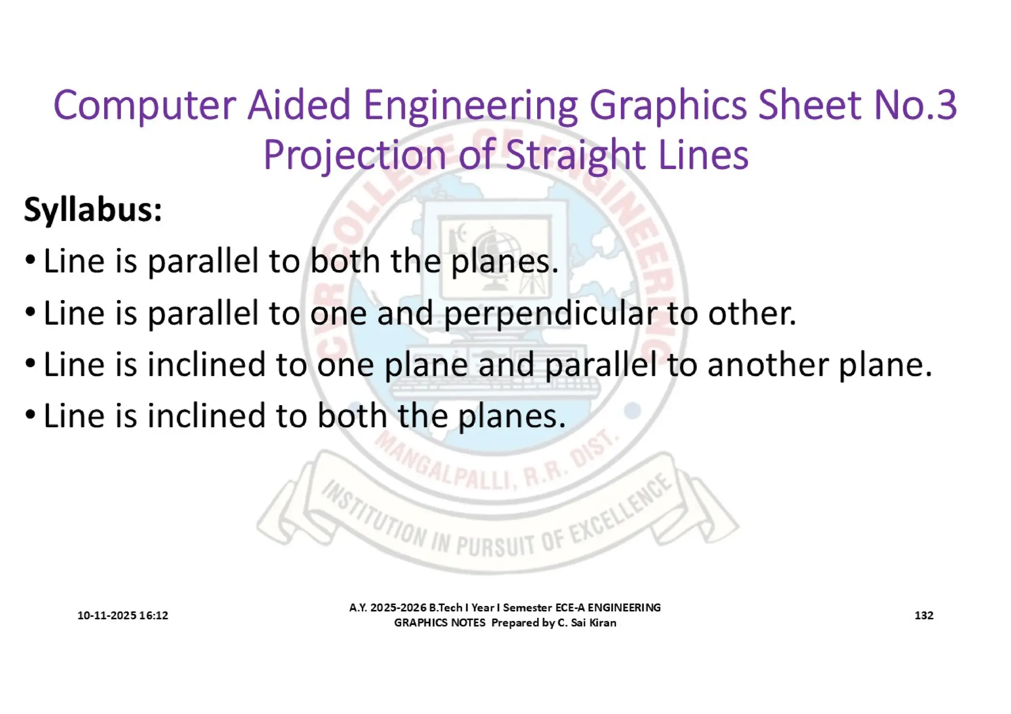 Computer Aided Engineering Graphics Notes till Mid-I Syllabus