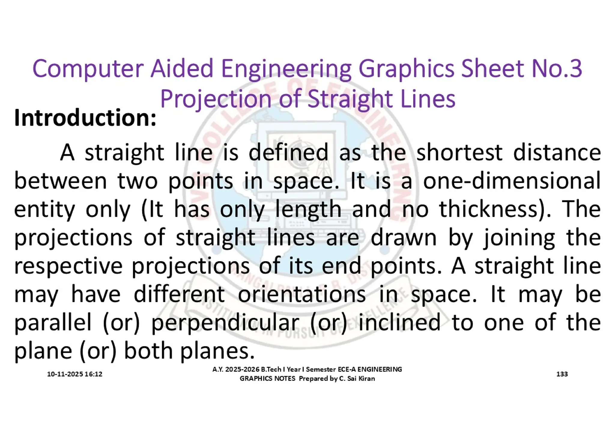 Computer Aided Engineering Graphics Notes till Mid-I Syllabus