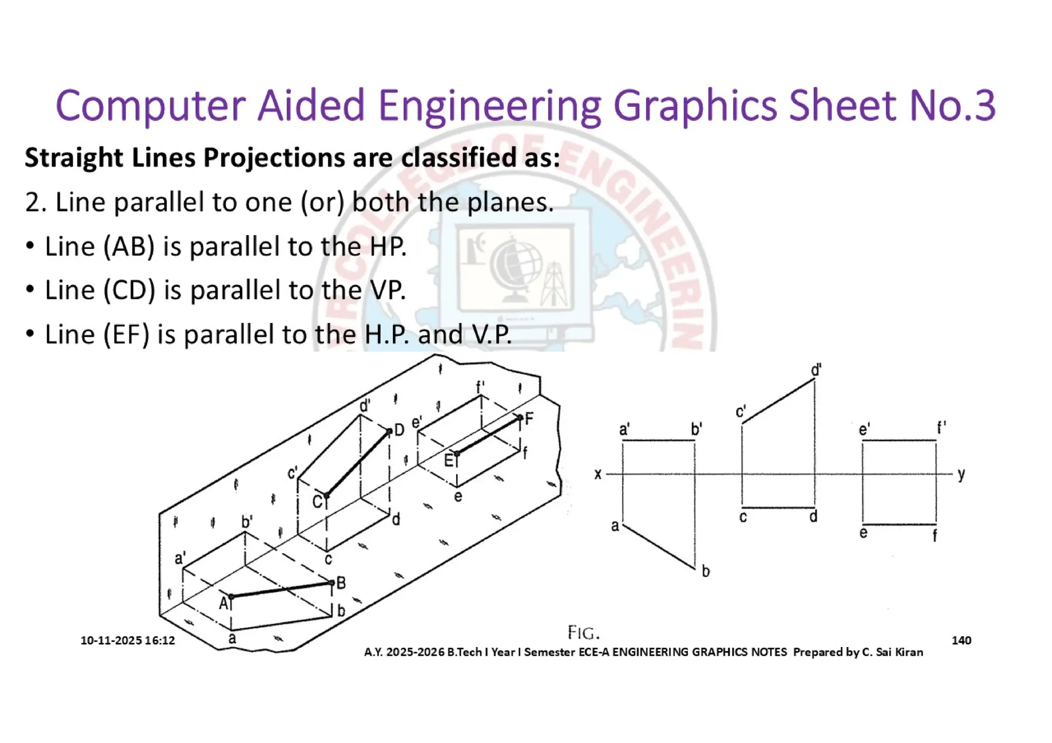 Computer Aided Engineering Graphics Notes till Mid-I Syllabus