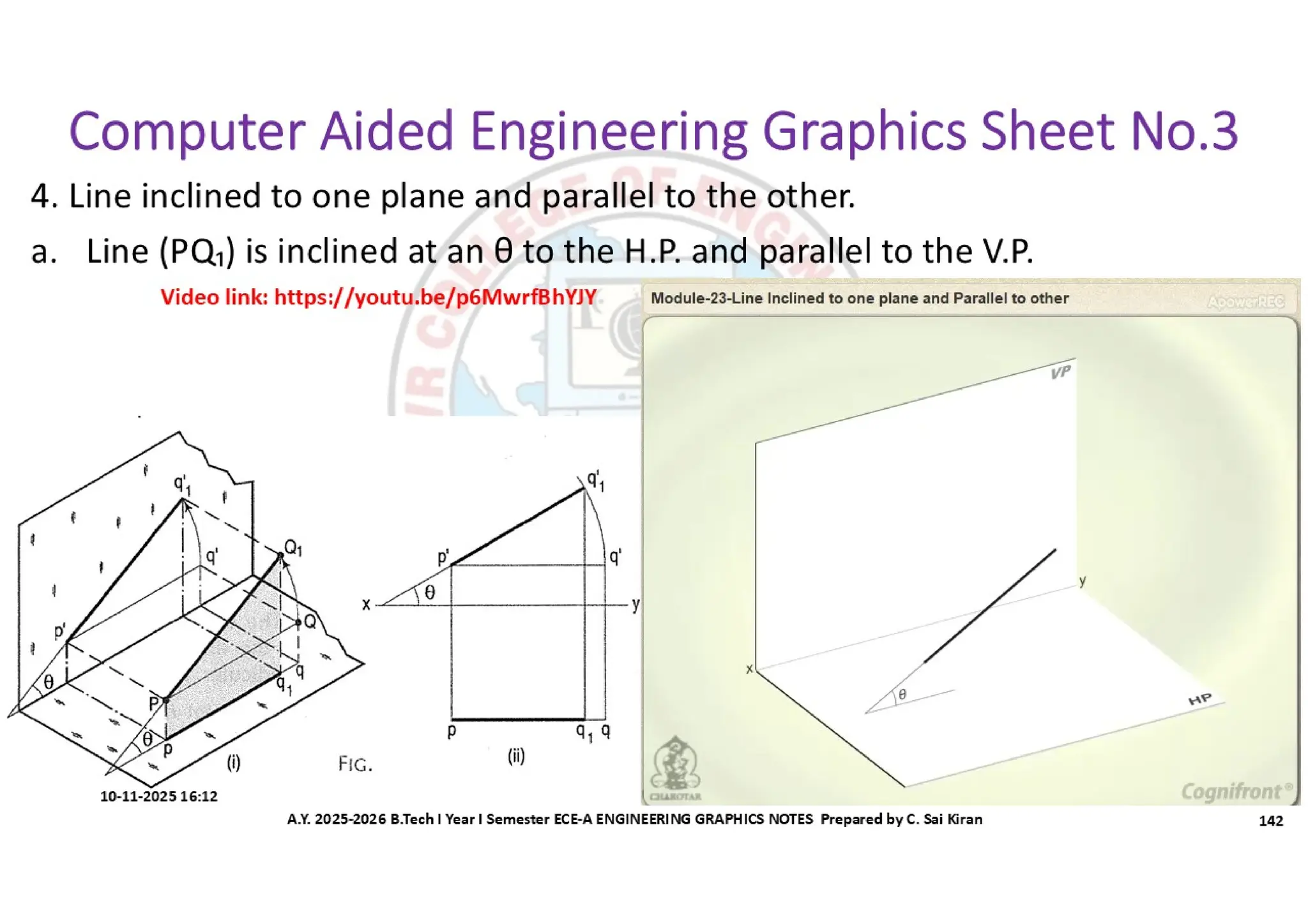 Computer Aided Engineering Graphics Notes till Mid-I Syllabus