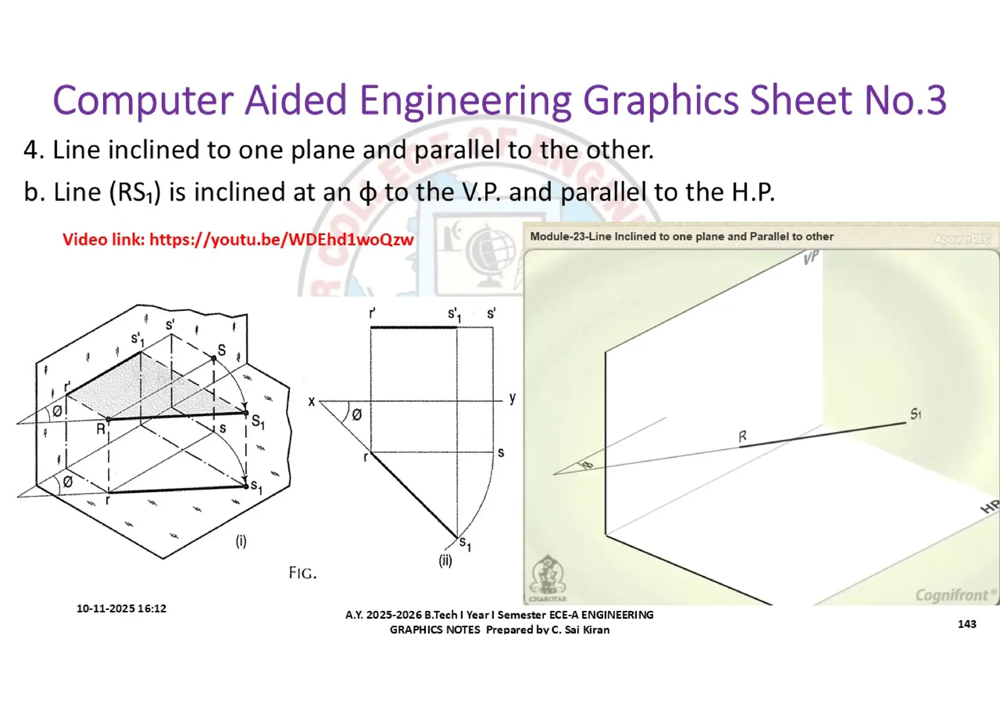 Computer Aided Engineering Graphics Notes till Mid-I Syllabus