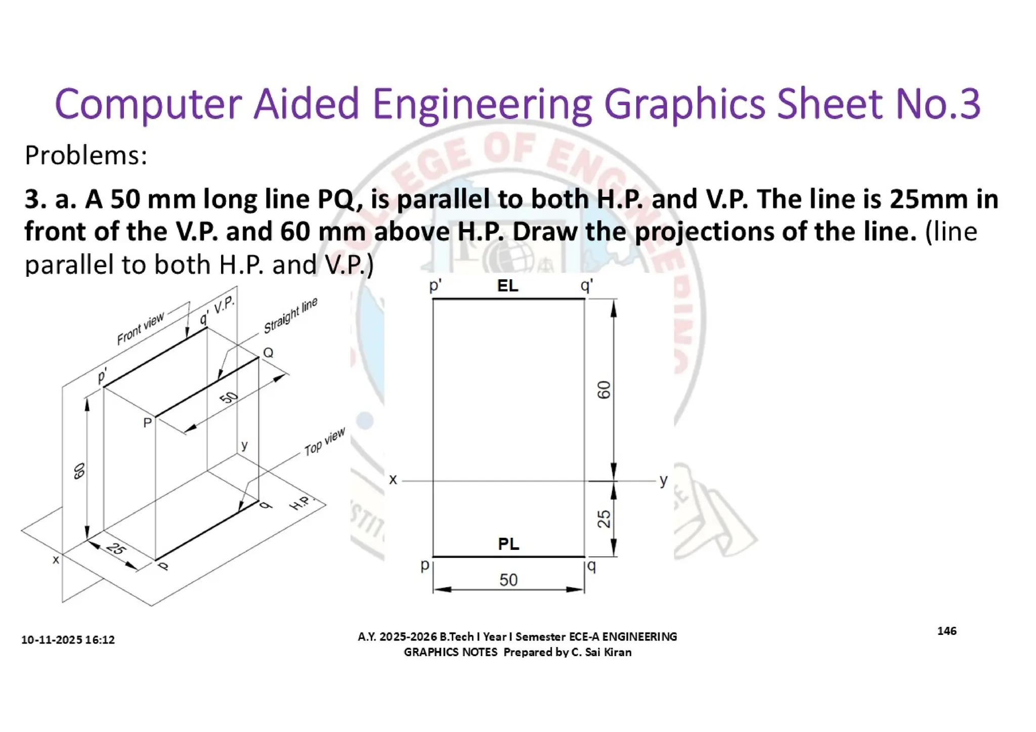 Computer Aided Engineering Graphics Notes till Mid-I Syllabus