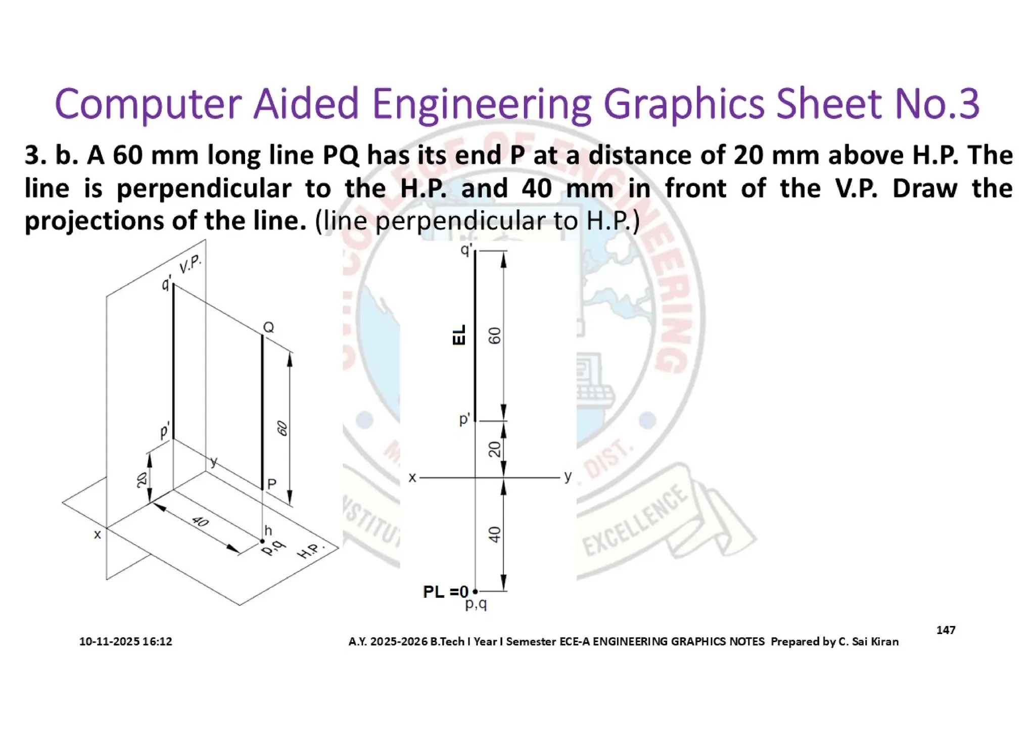 Computer Aided Engineering Graphics Notes till Mid-I Syllabus