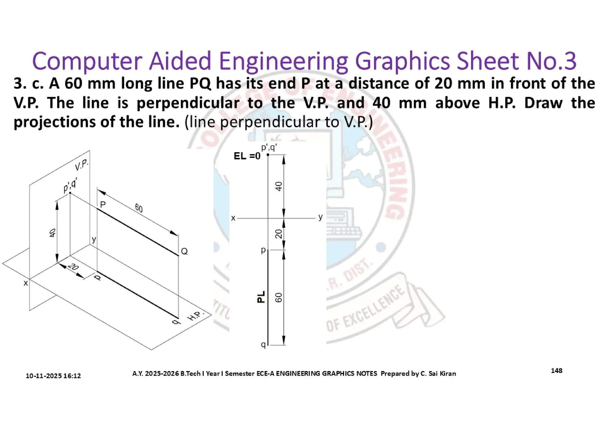 Computer Aided Engineering Graphics Notes till Mid-I Syllabus