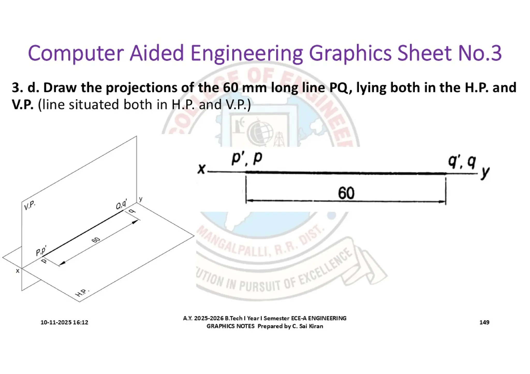 Computer Aided Engineering Graphics Notes till Mid-I Syllabus