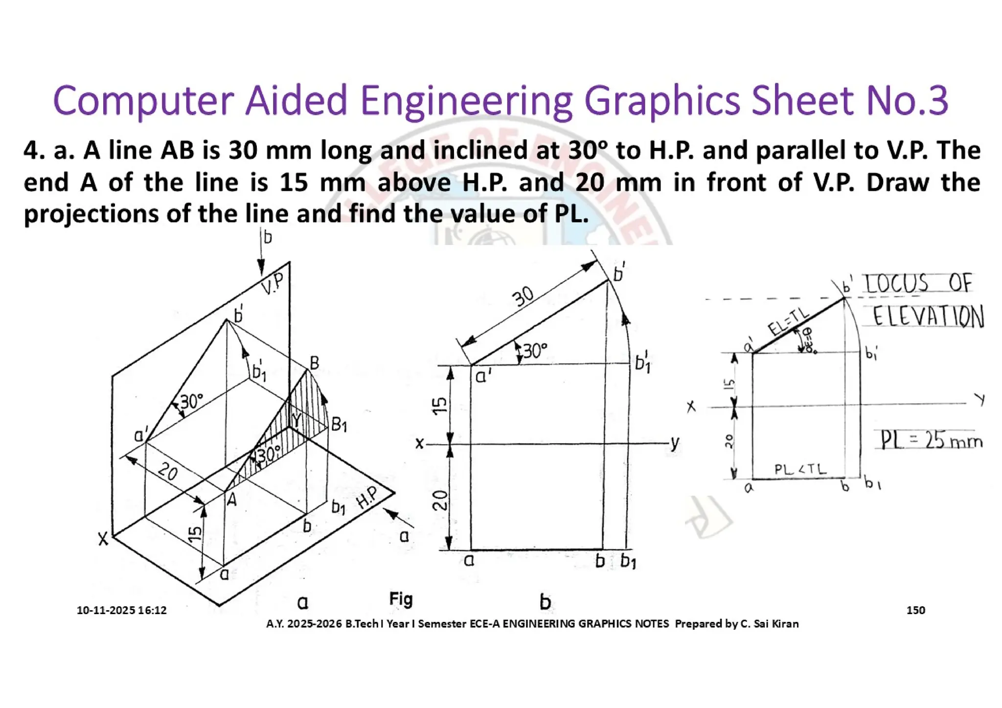 Computer Aided Engineering Graphics Notes till Mid-I Syllabus