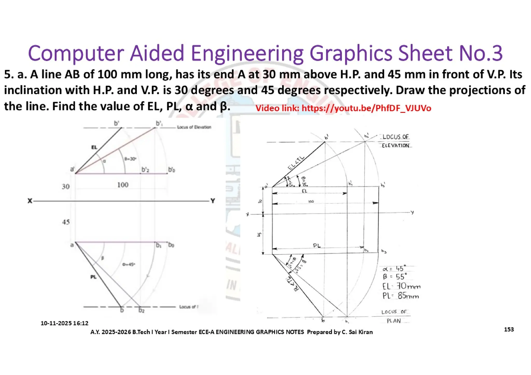 Computer Aided Engineering Graphics Notes till Mid-I Syllabus