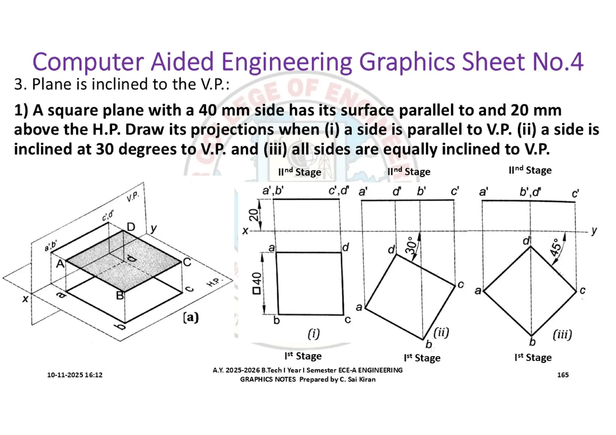 Computer Aided Engineering Graphics Notes till Mid-I Syllabus