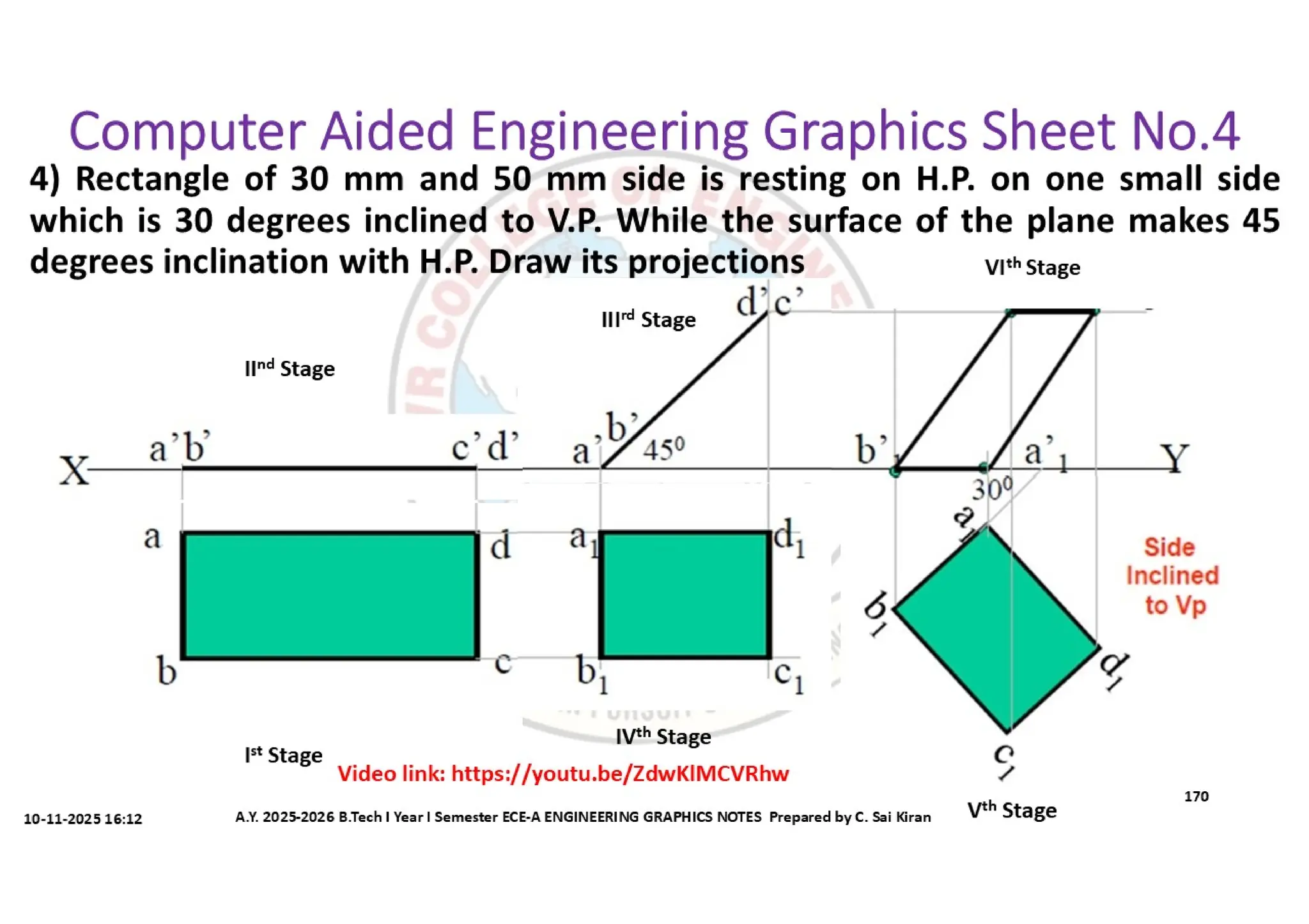 Computer Aided Engineering Graphics Notes till Mid-I Syllabus