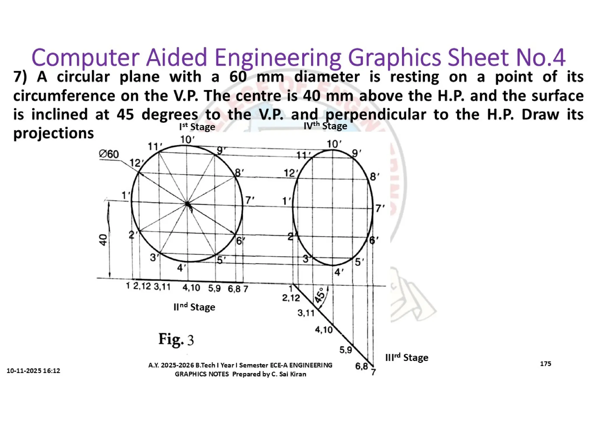 Computer Aided Engineering Graphics Notes till Mid-I Syllabus