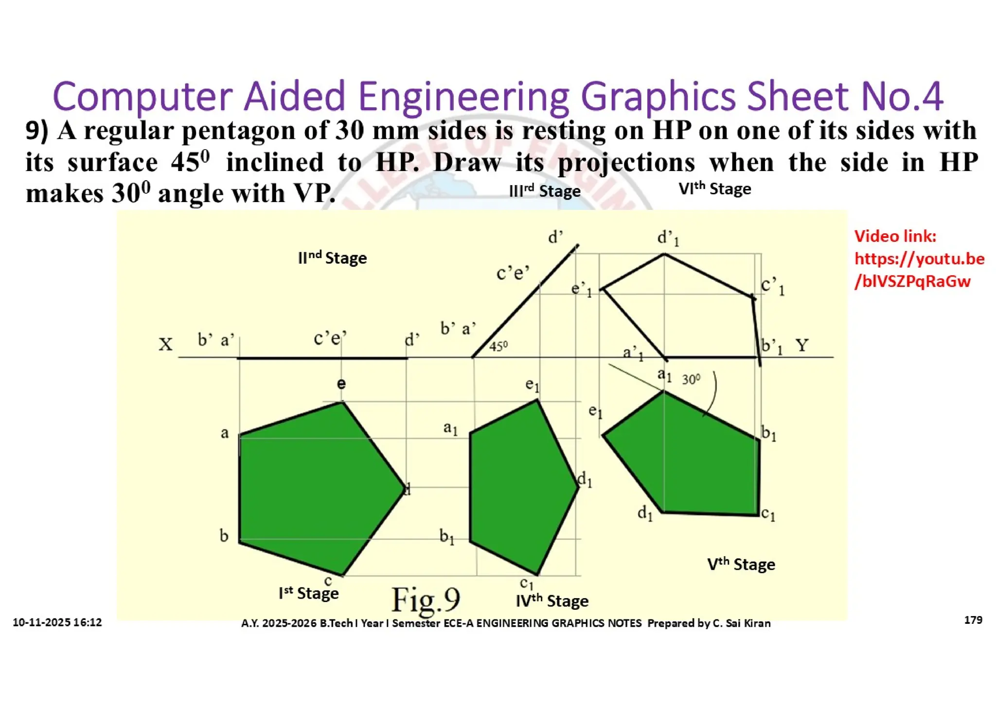 Computer Aided Engineering Graphics Notes till Mid-I Syllabus