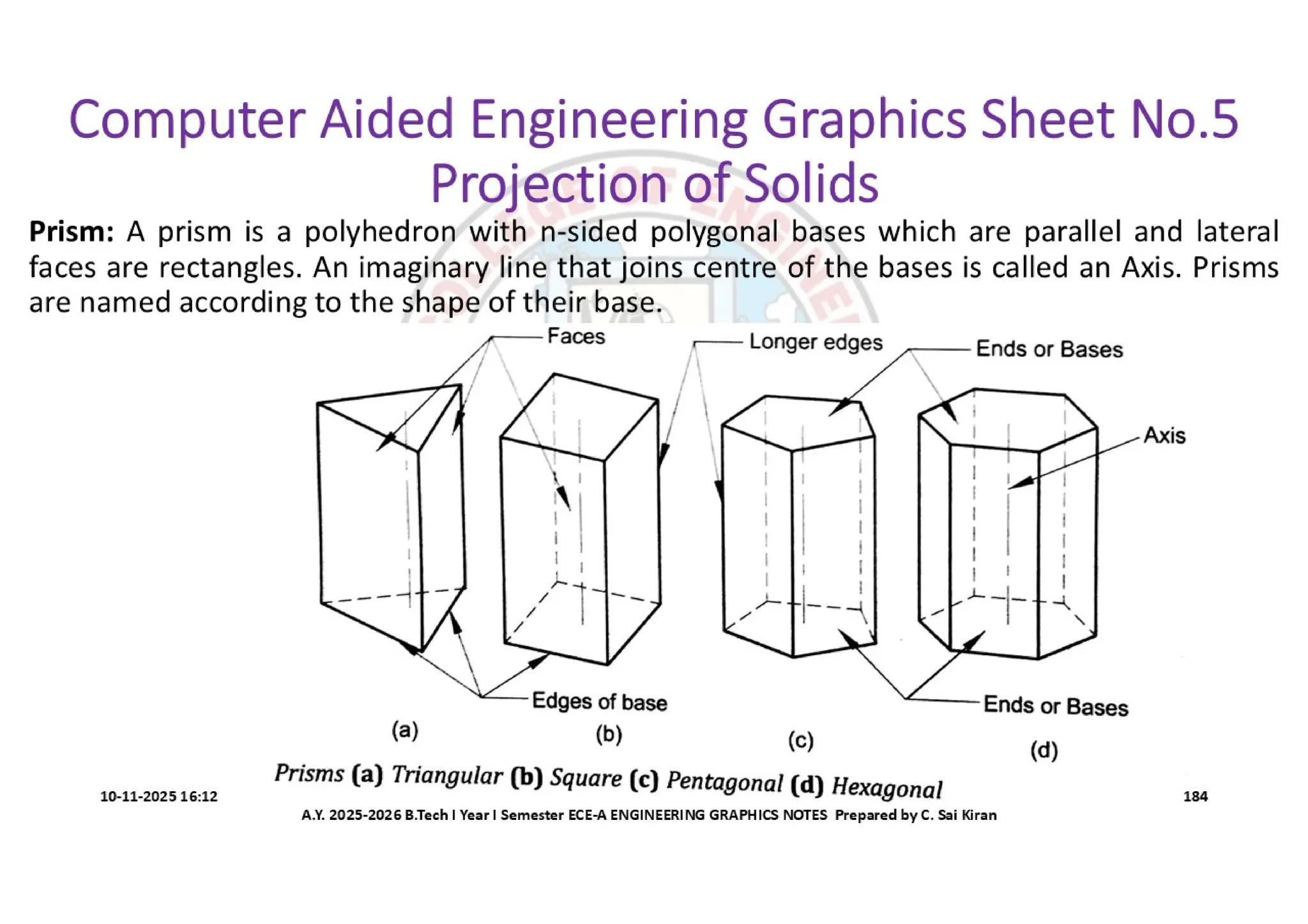 Computer Aided Engineering Graphics Notes till Mid-I Syllabus