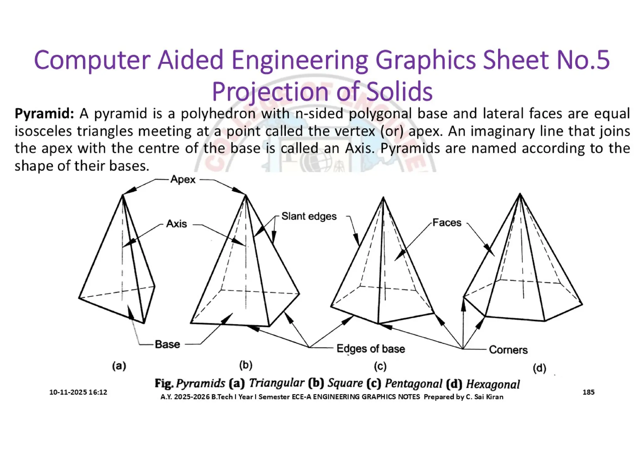 Computer Aided Engineering Graphics Notes till Mid-I Syllabus