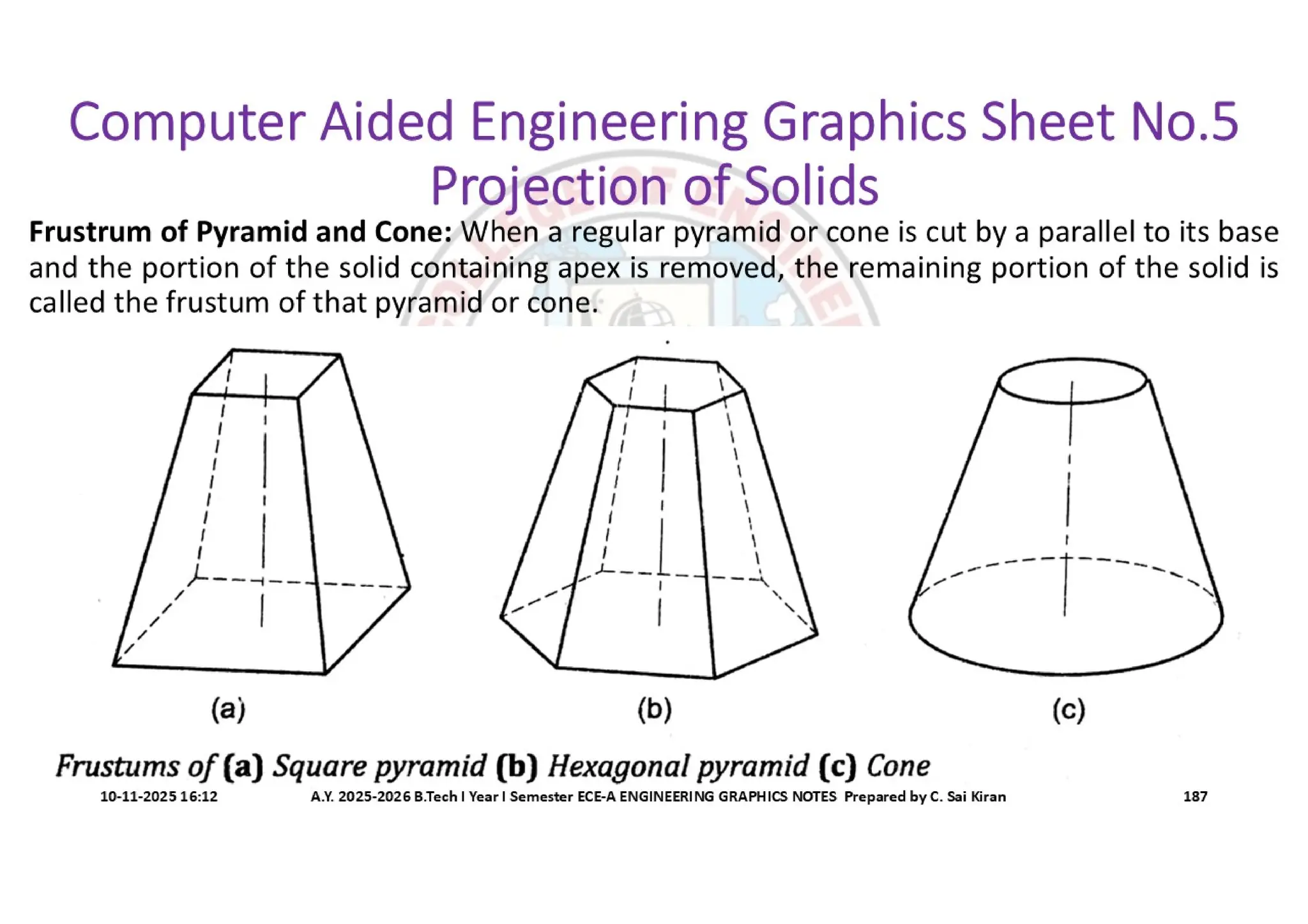 Computer Aided Engineering Graphics Notes till Mid-I Syllabus