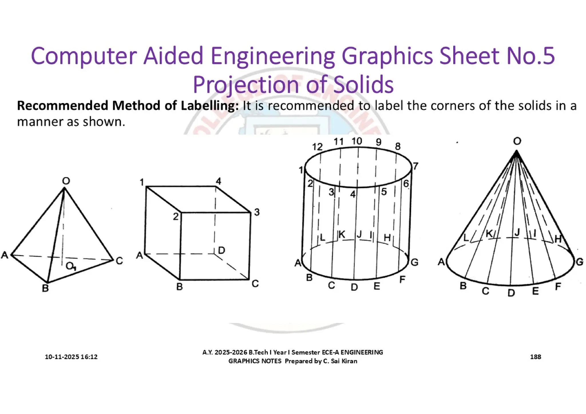 Computer Aided Engineering Graphics Notes till Mid-I Syllabus