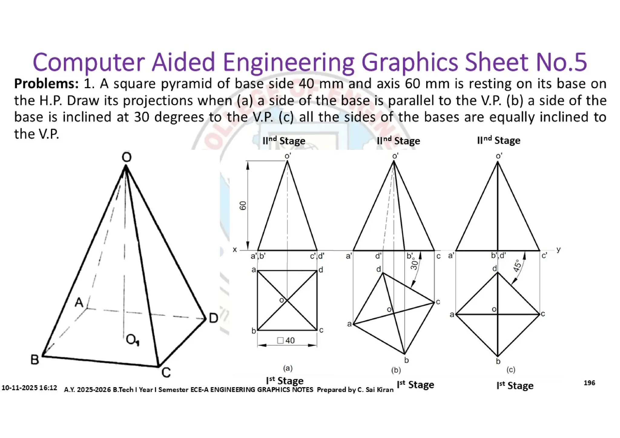 Computer Aided Engineering Graphics Notes till Mid-I Syllabus