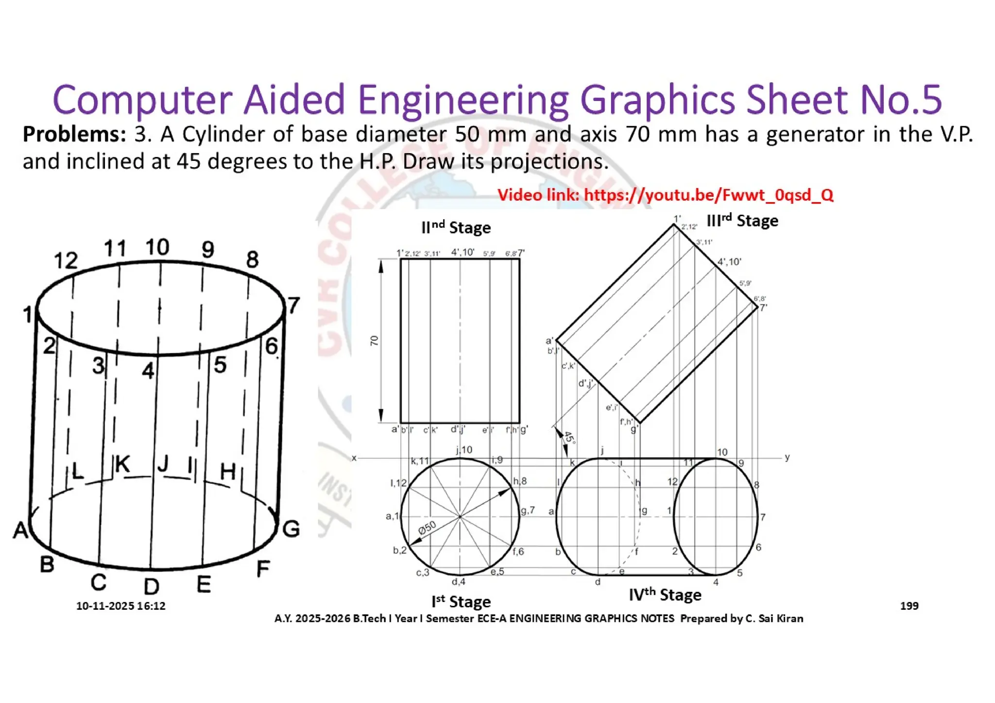 Computer Aided Engineering Graphics Notes till Mid-I Syllabus