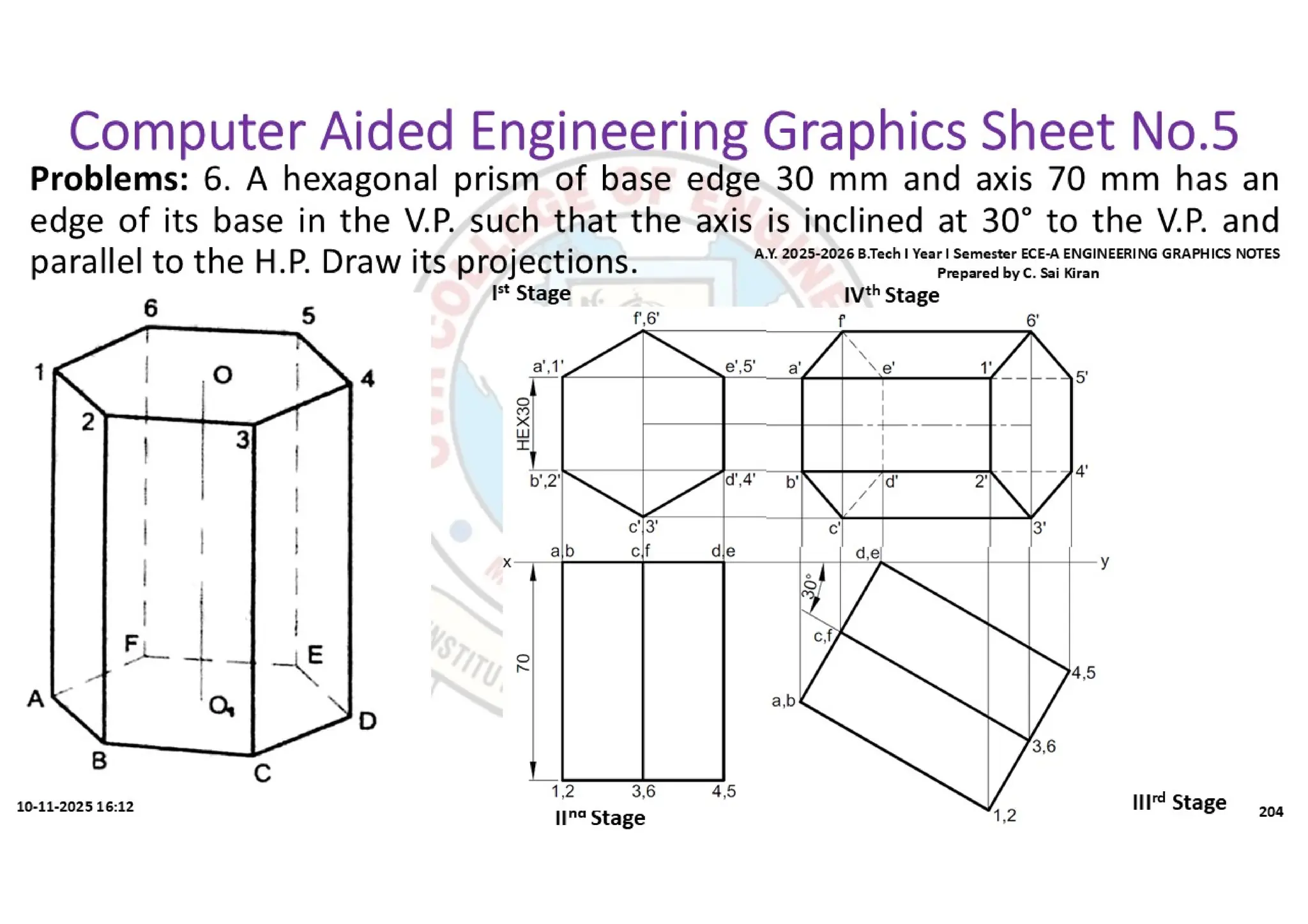 Computer Aided Engineering Graphics Notes till Mid-I Syllabus