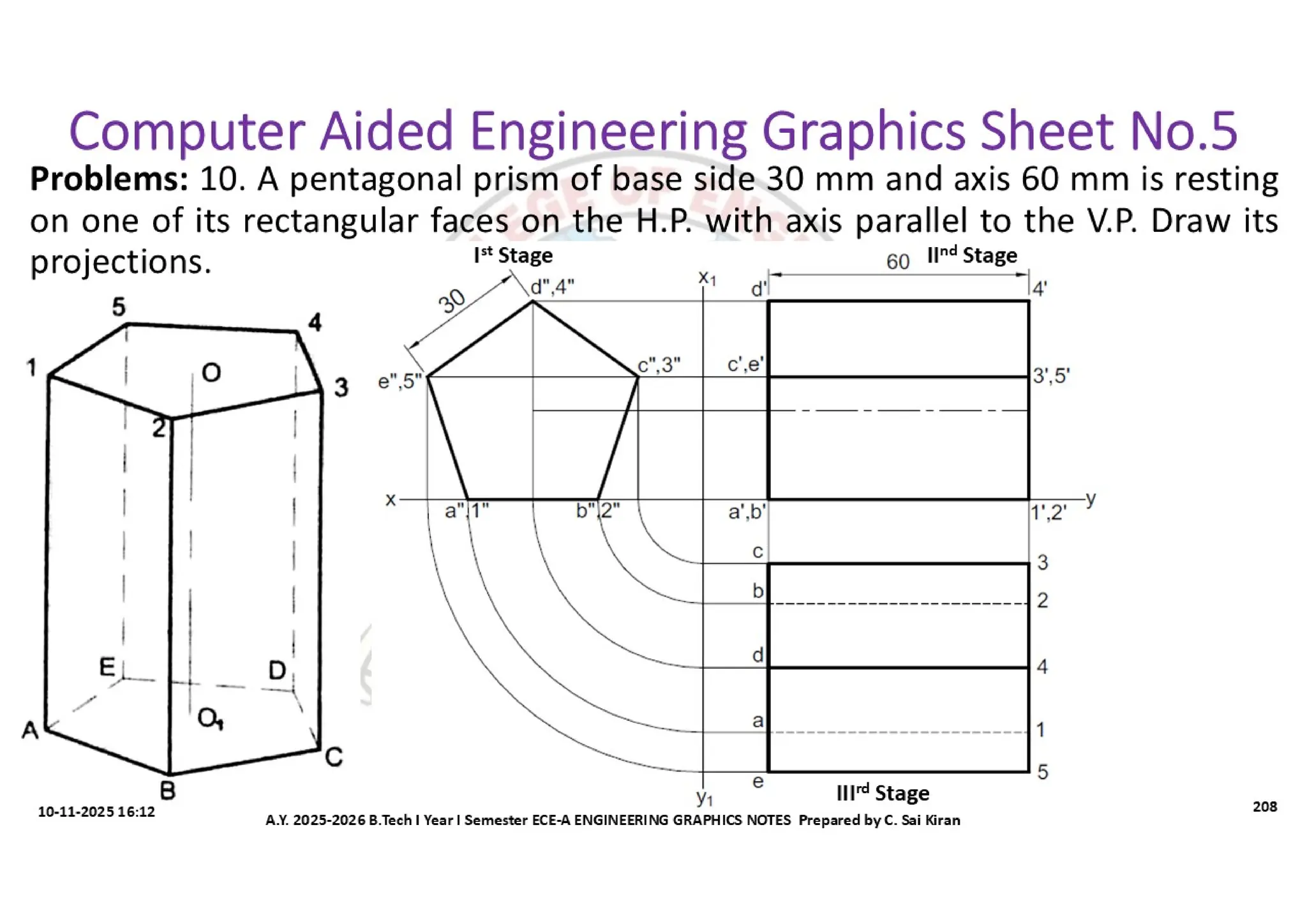 Computer Aided Engineering Graphics Notes till Mid-I Syllabus
