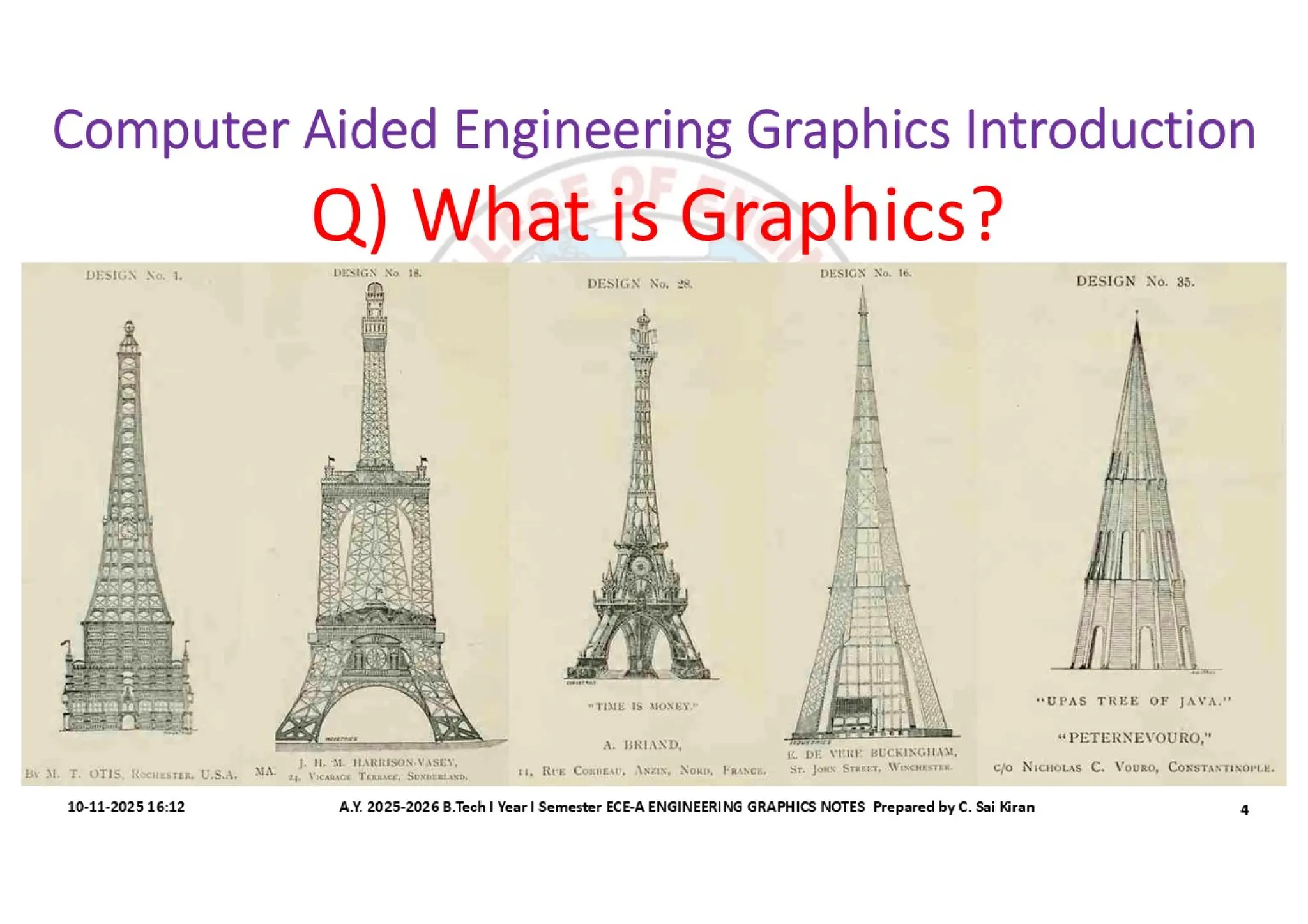 Computer Aided Engineering Graphics Notes till Mid-I Syllabus