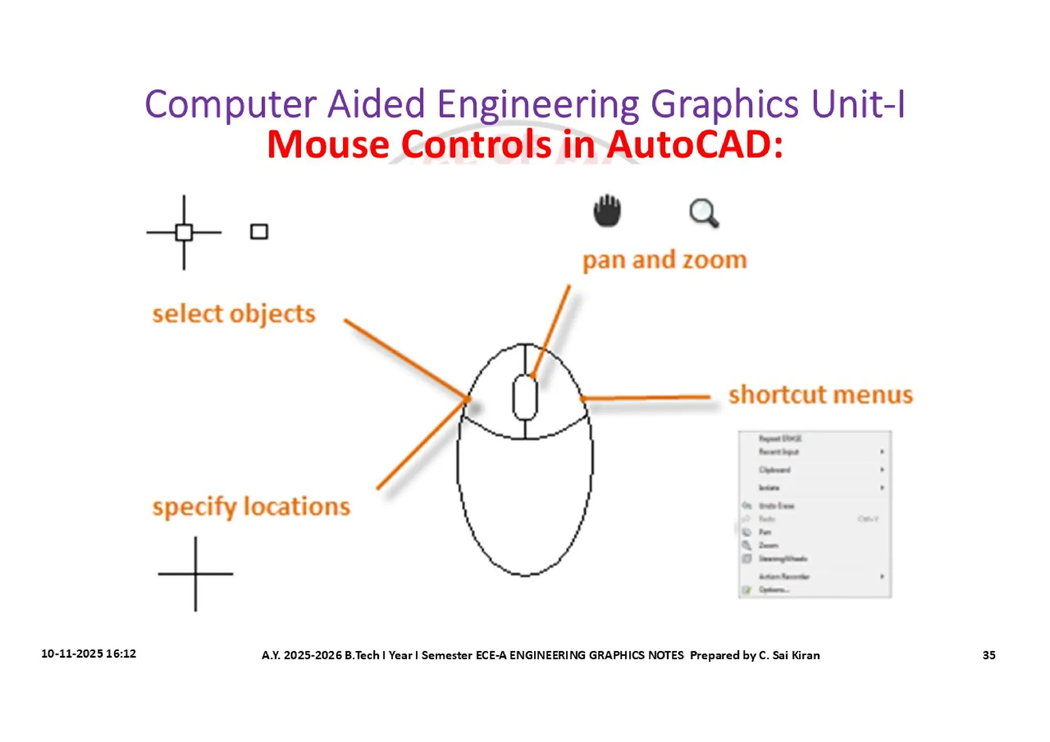 Computer Aided Engineering Graphics Notes till Mid-I Syllabus