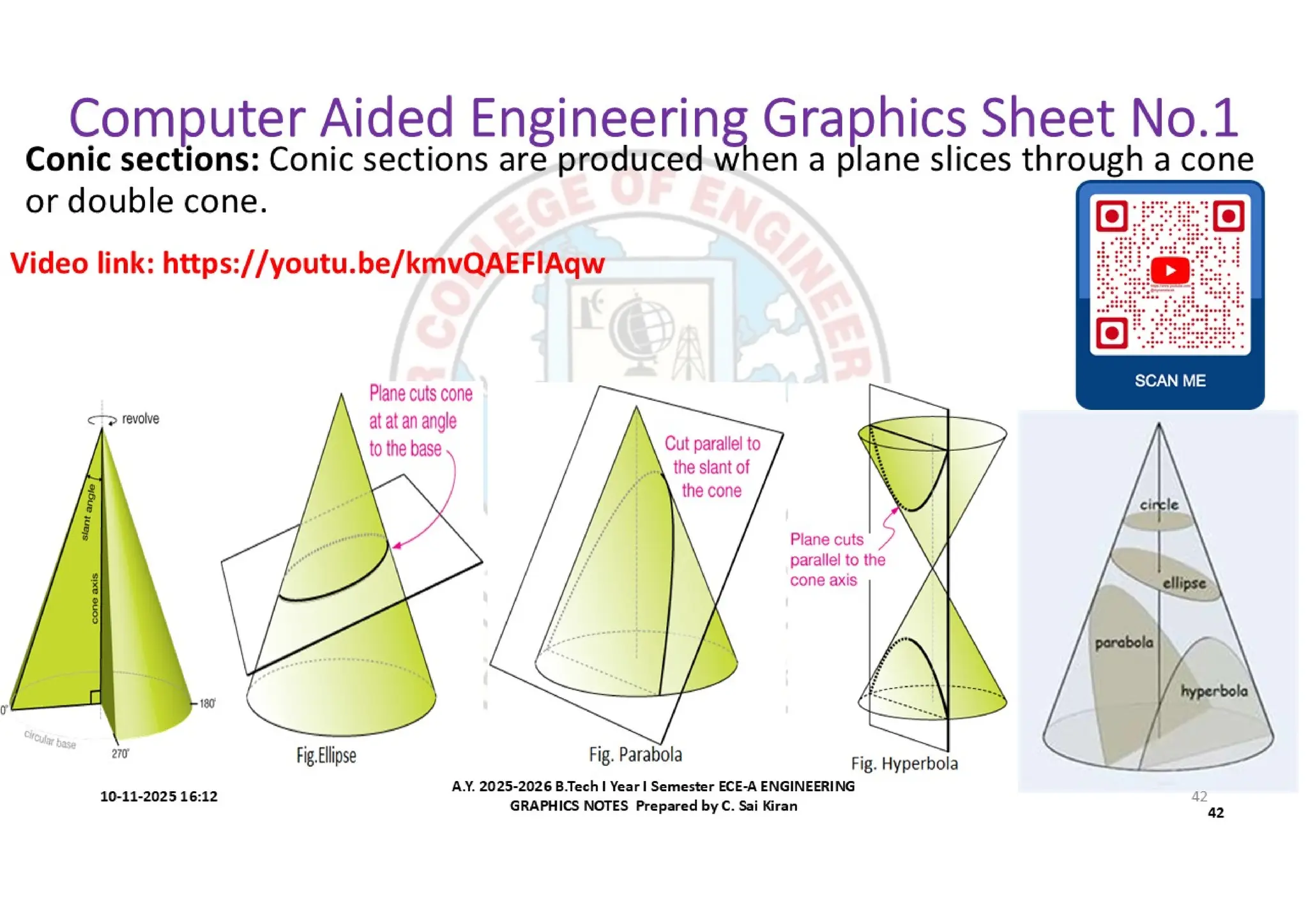Computer Aided Engineering Graphics Notes till Mid-I Syllabus