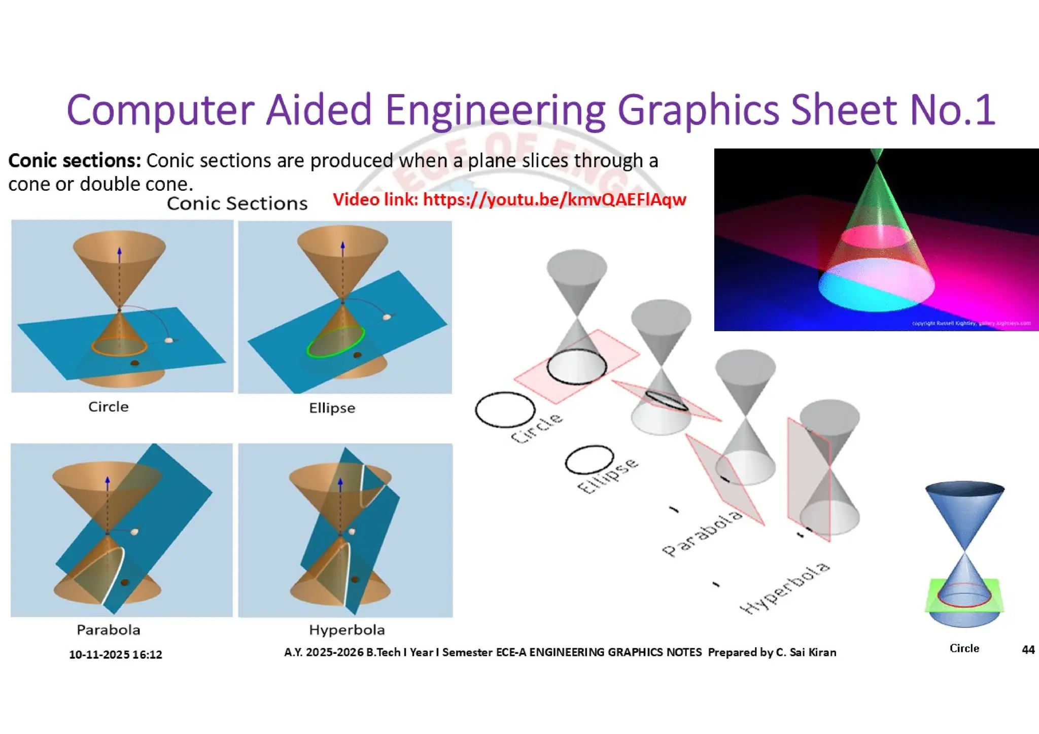 Computer Aided Engineering Graphics Notes till Mid-I Syllabus