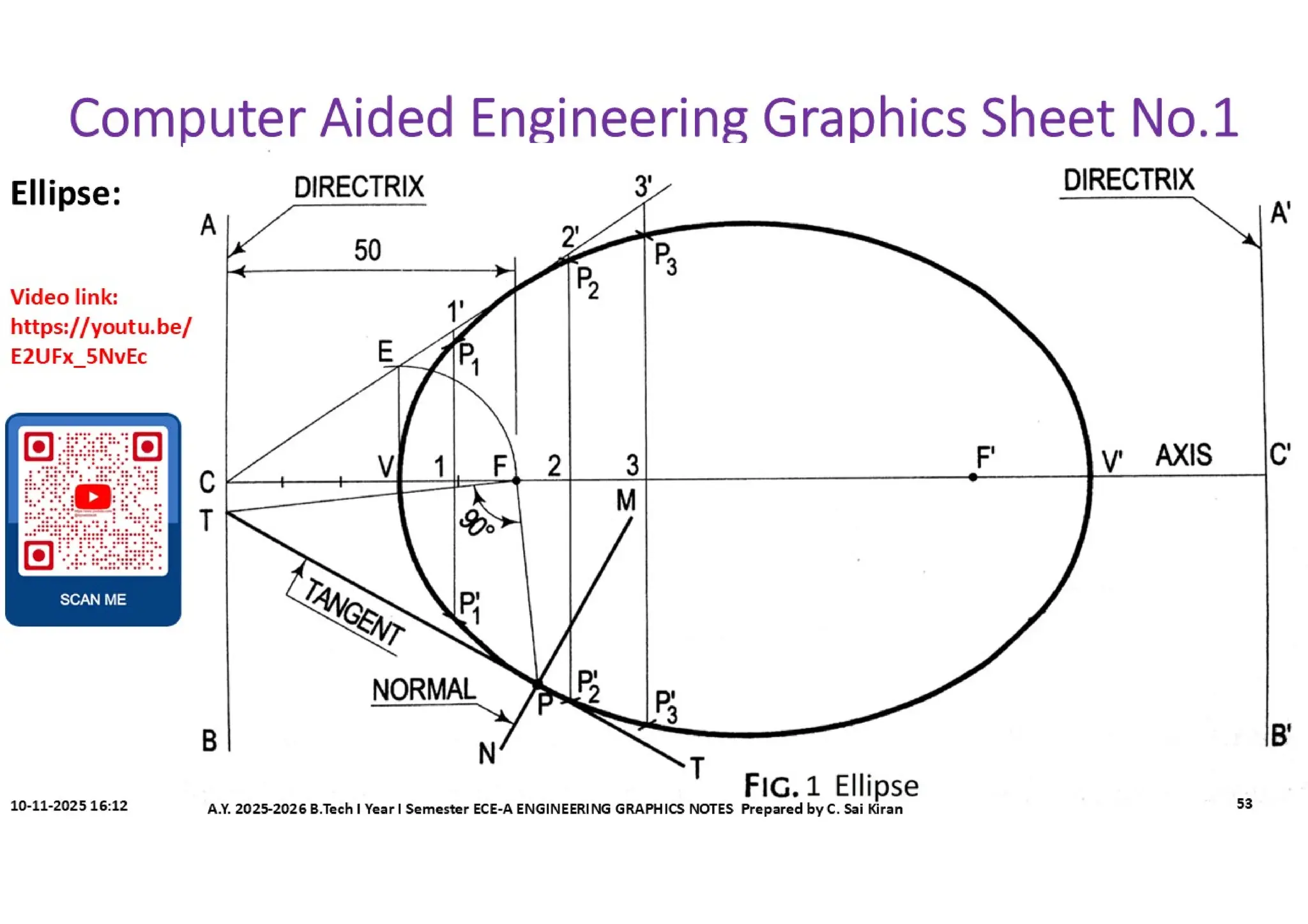 Computer Aided Engineering Graphics Notes till Mid-I Syllabus