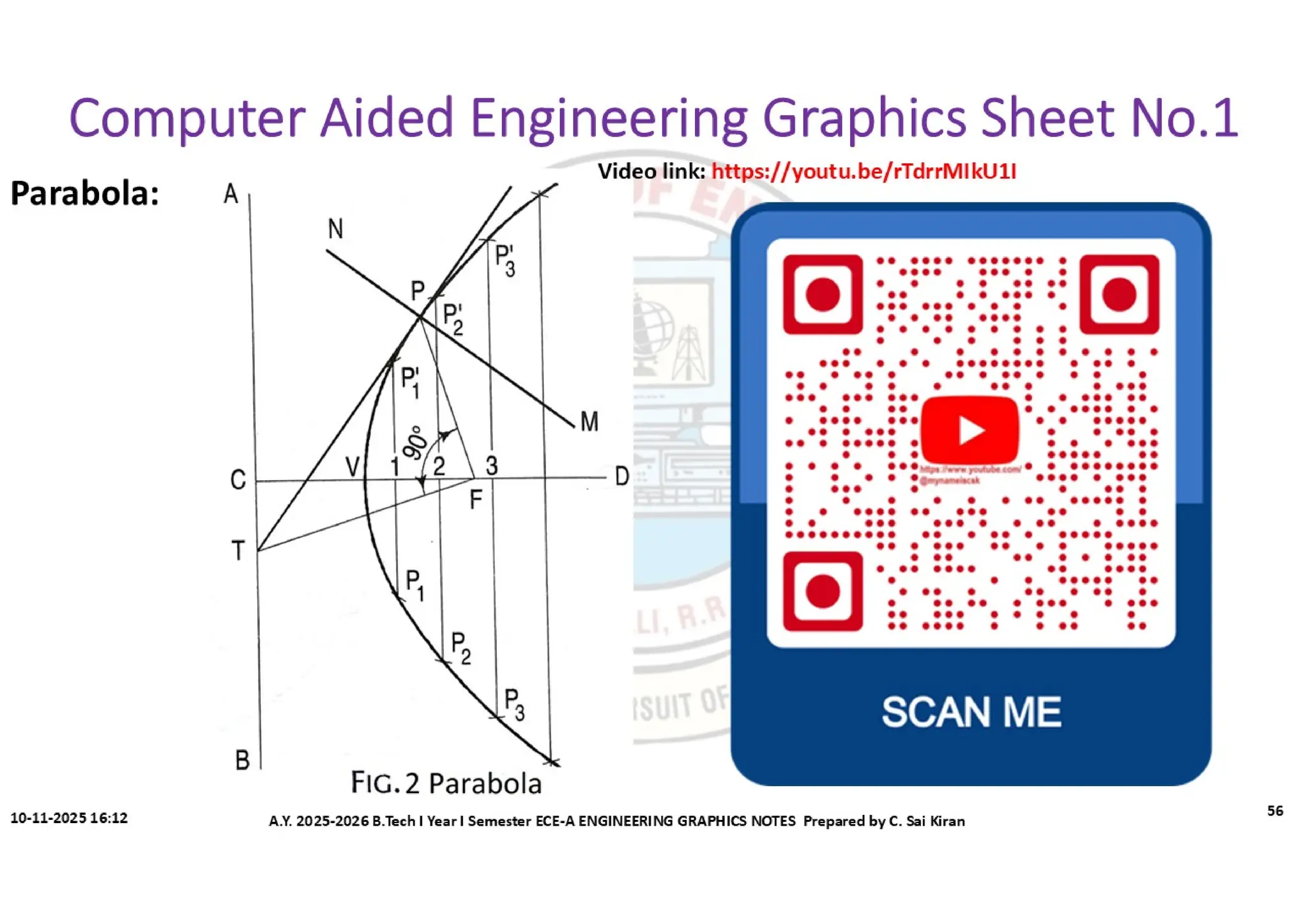 Computer Aided Engineering Graphics Notes till Mid-I Syllabus