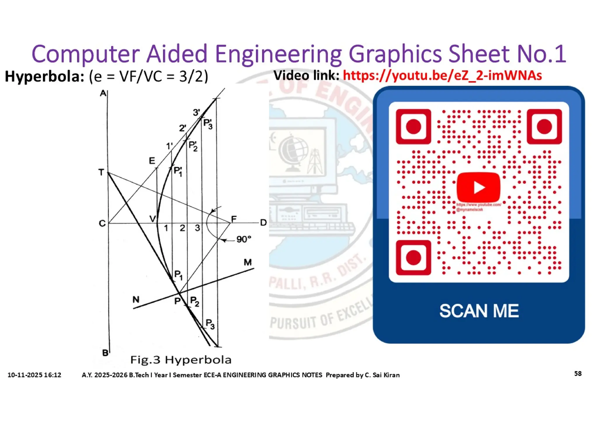 Computer Aided Engineering Graphics Notes till Mid-I Syllabus