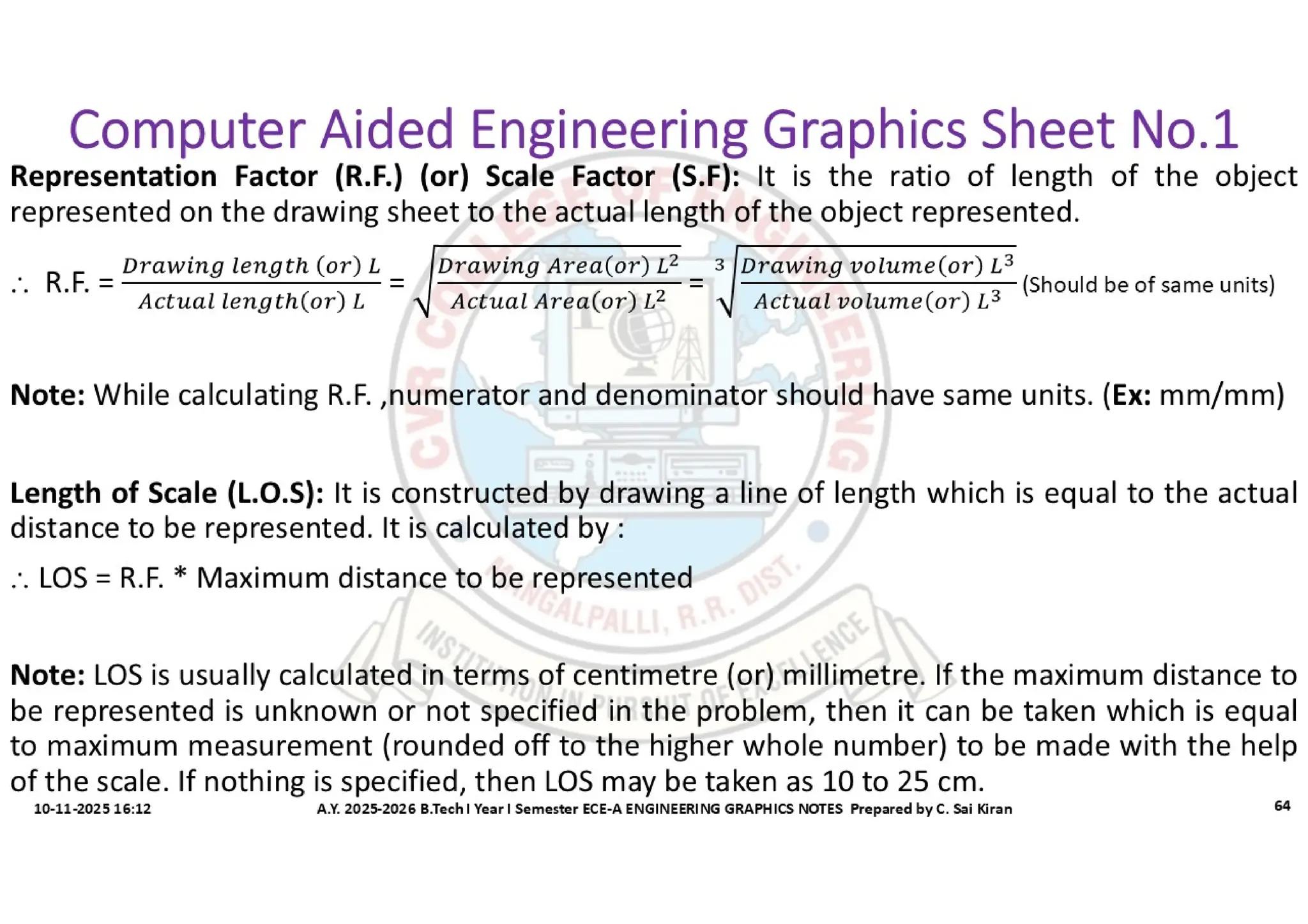 Computer Aided Engineering Graphics Notes till Mid-I Syllabus
