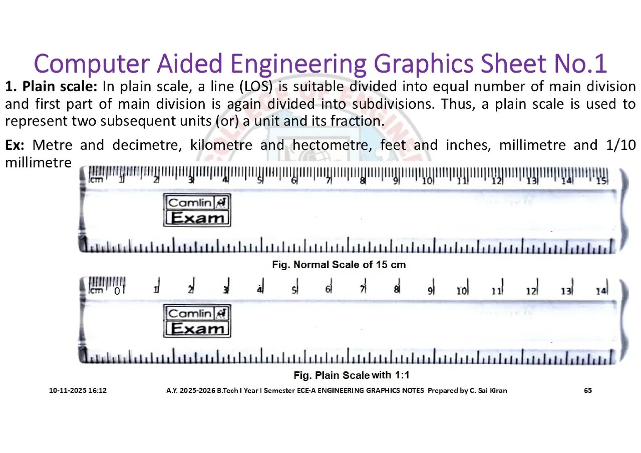 Computer Aided Engineering Graphics Notes till Mid-I Syllabus