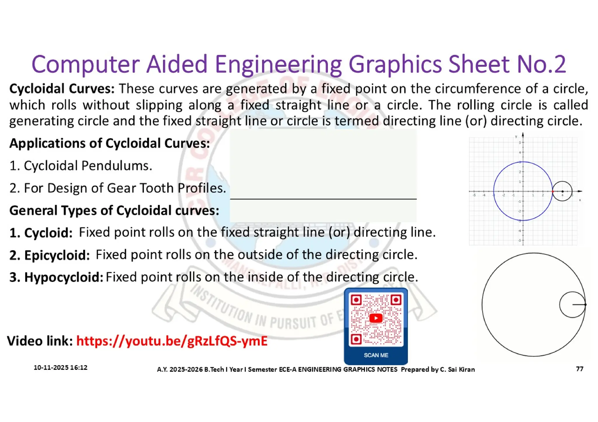 Computer Aided Engineering Graphics Notes till Mid-I Syllabus