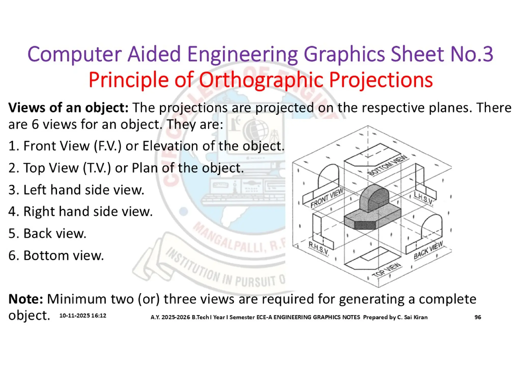 Computer Aided Engineering Graphics Notes till Mid-I Syllabus