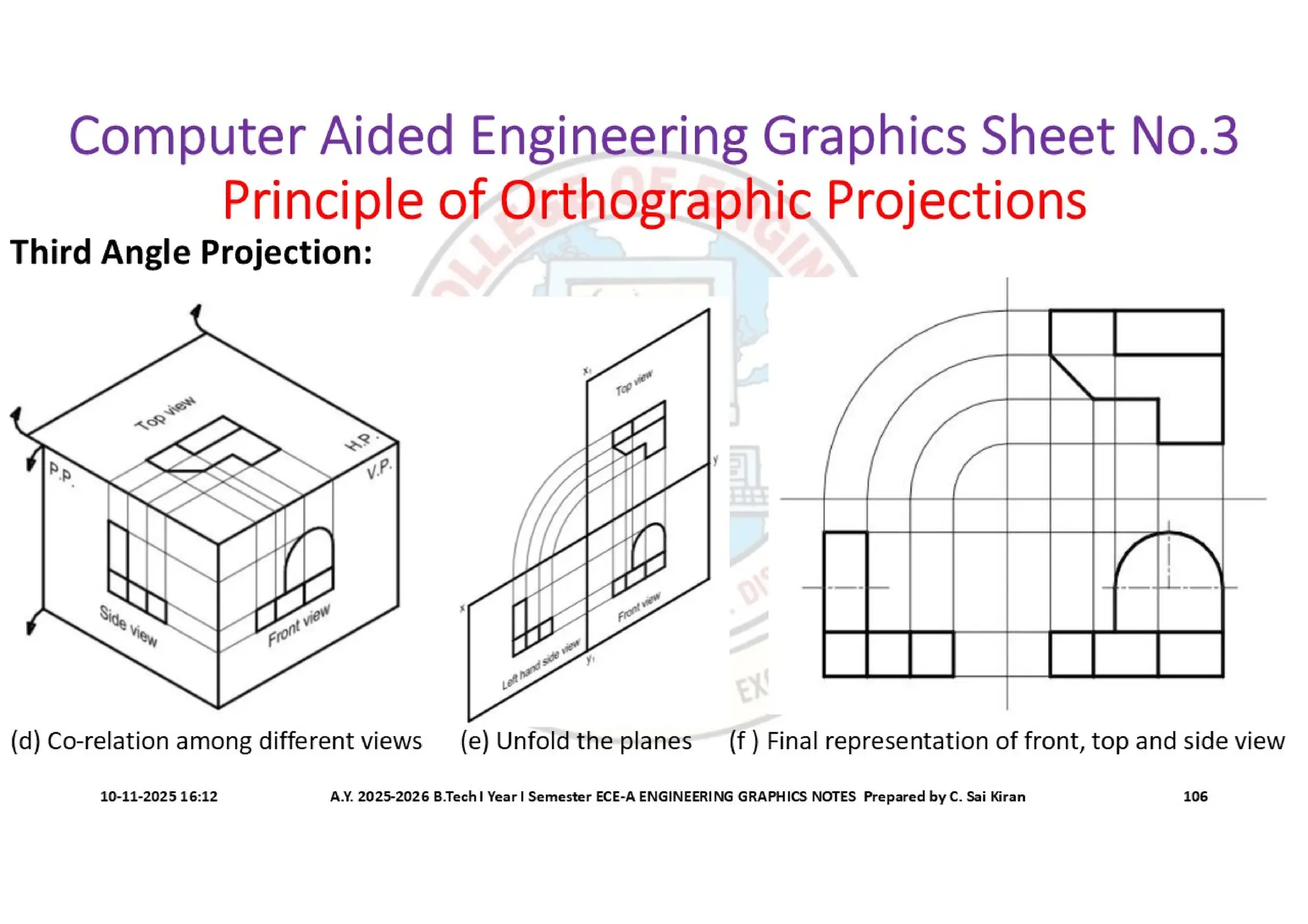 Computer Aided Engineering Graphics Notes till Mid-I Syllabus