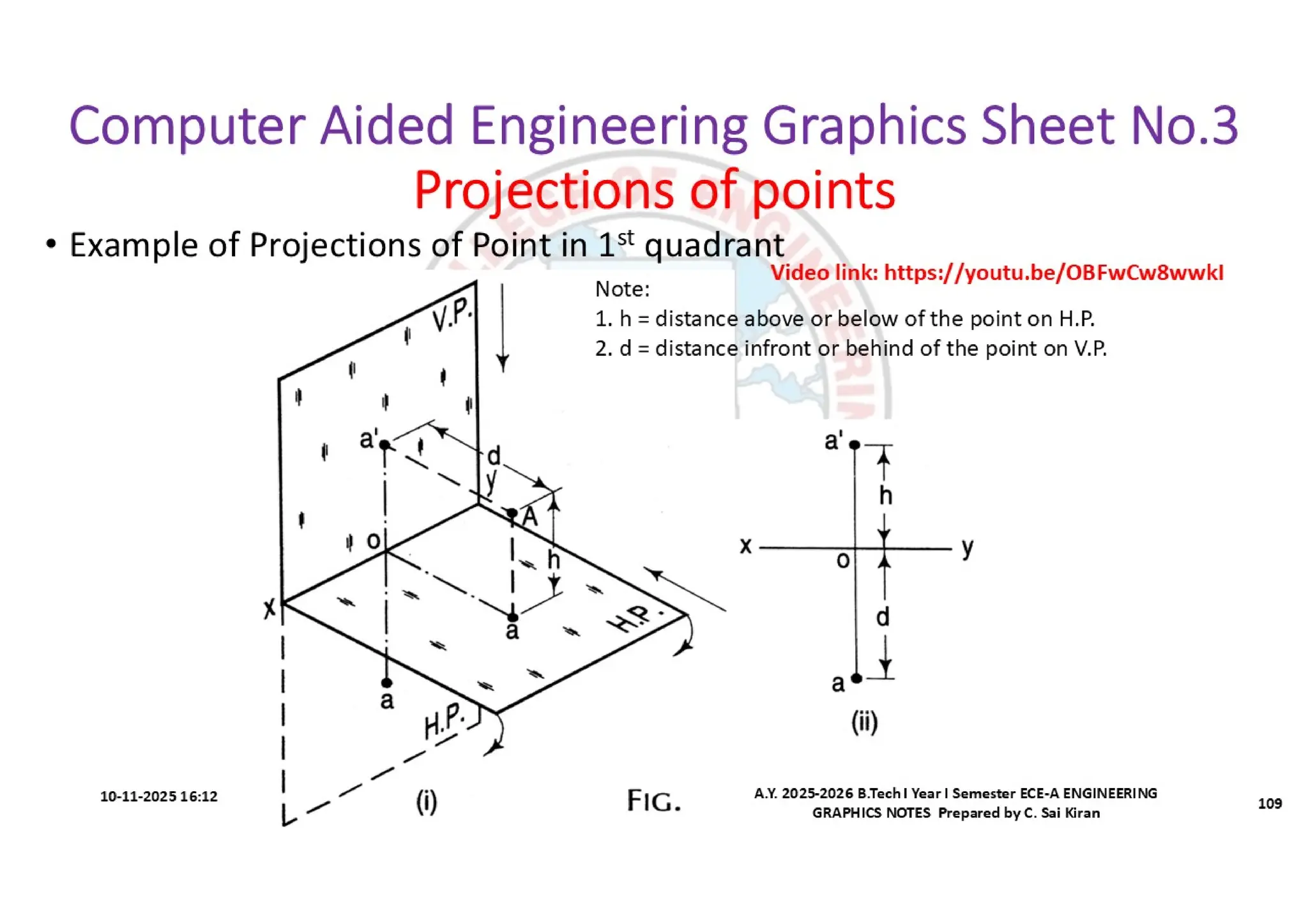 Computer Aided Engineering Graphics Notes till Mid-I Syllabus