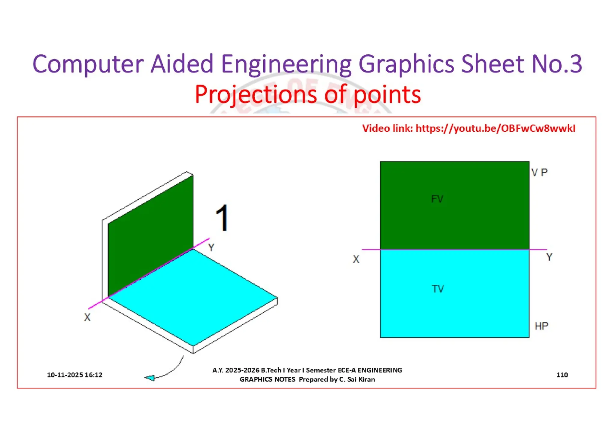 Computer Aided Engineering Graphics Notes till Mid-I Syllabus