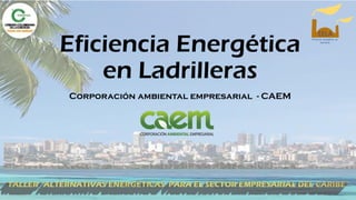 Eficiencia Energética
en Ladrilleras
Corporación ambiental empresarial - CAEM
 