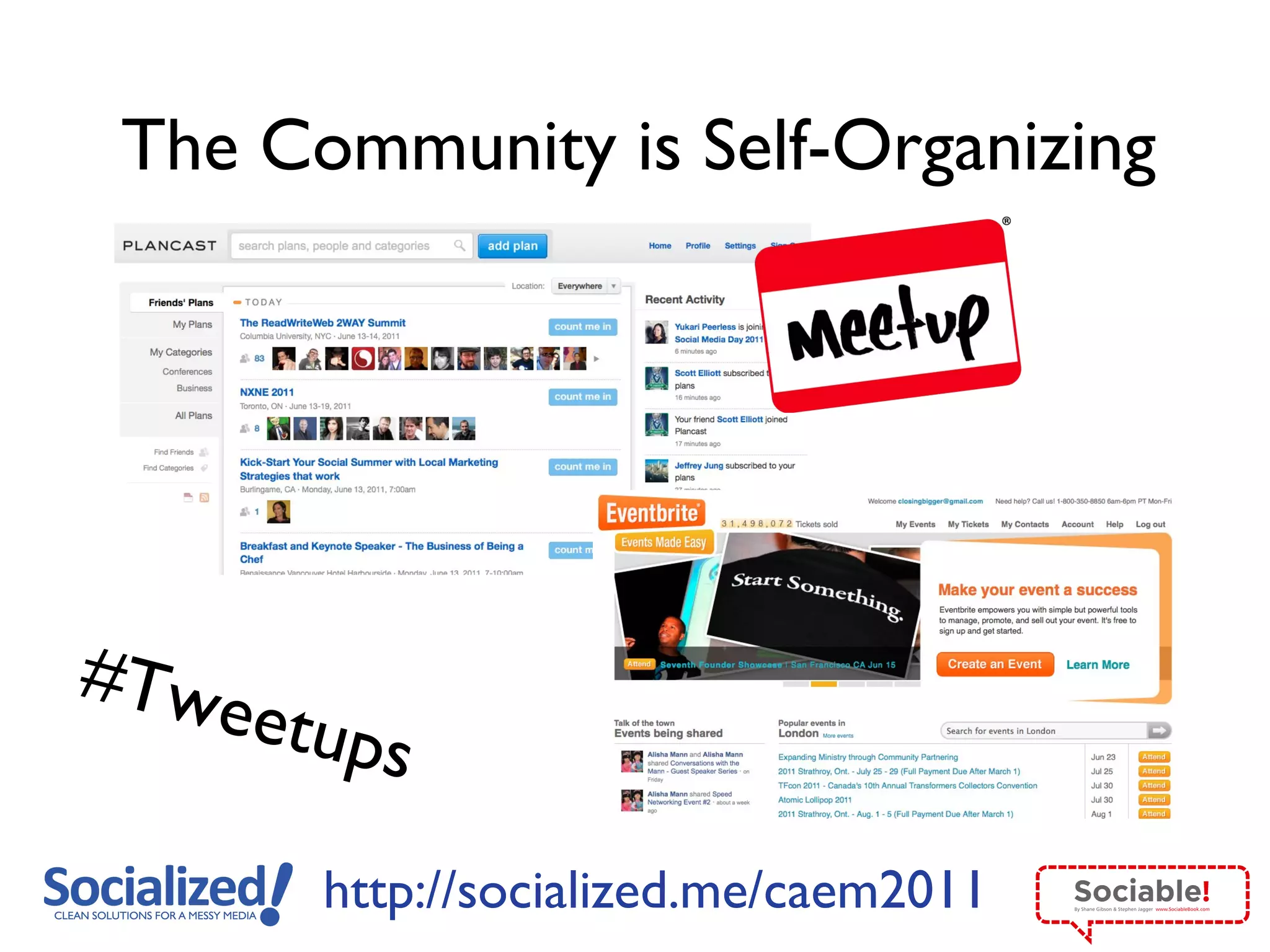 The Community is Self-Organizing #Tweetups 